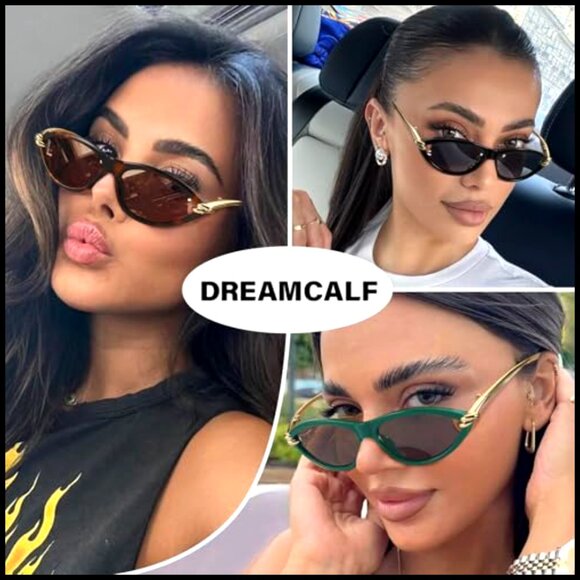 Polarized Cat Eye Sunglasses with Gold Accents, Plastic Frame main image 4